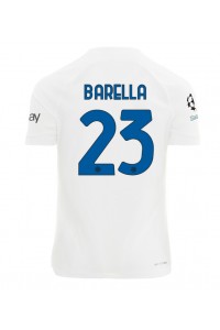 Inter Milan Nicolo Barella #23 Jalkapallovaatteet Vieraspaita 2023-24 Lyhythihainen